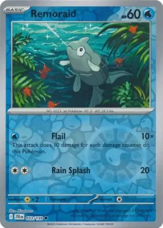 Remoraid Reverse Holofoil SV09: Journey Together Common 033/159