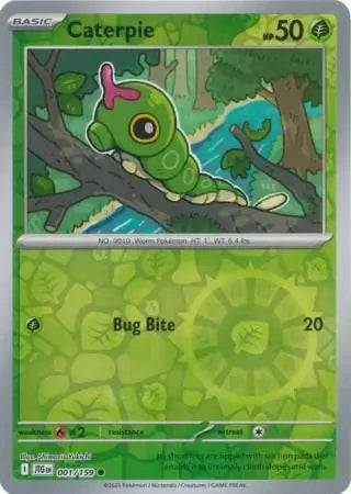 Caterpie Reverse Holofoil SV09: Journey Together Common 001/159