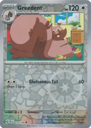 Greedent Reverse Holofoil SV09: Journey Together Uncommon 132/159