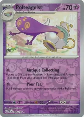 Polteageist Reverse Holofoil SV03: Obsidian Flames Uncommon 098/197