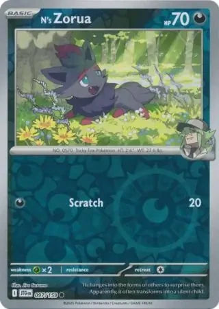 N's Zorua Reverse Holofoil SV09: Journey Together Common 097/159