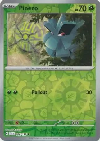 Pineco Reverse Holofoil SV02: Paldea Evolved Common 004/193