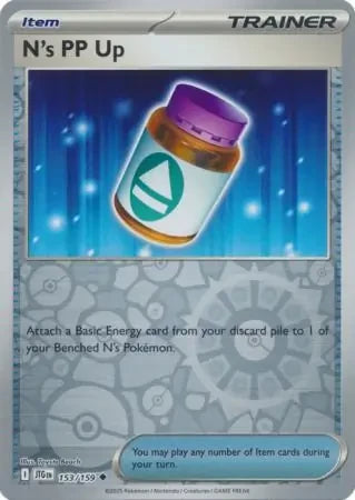N's PP Up Reverse Holofoil SV09: Journey Together Uncommon 153/159