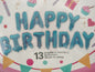 Foil Balloon-Happy Birthday Blue 13pces