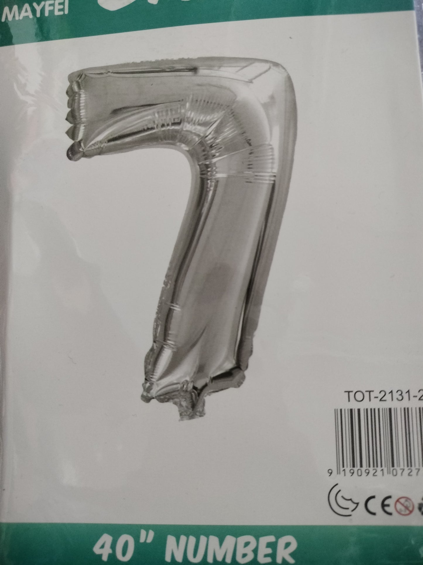 Foil Balloon-Number 7 Silver  (8 helium)