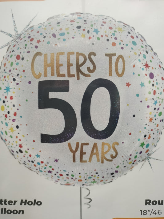 Foil Balloon-Cheers to 50 18            "