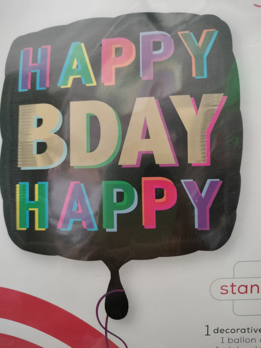 Foil Balloon-Square H/Bday Offset