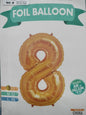 Foil Balloon-Number 8 Gold 16"