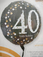 Foil Balloon-Holo Sparkling Bday 40 18"