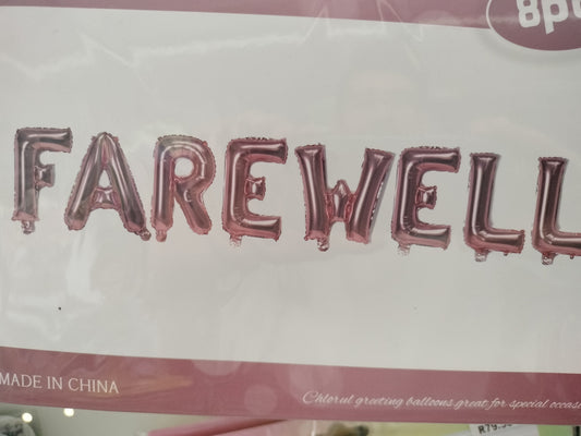 Foil Balloon- Farewell 8pce Rosegold