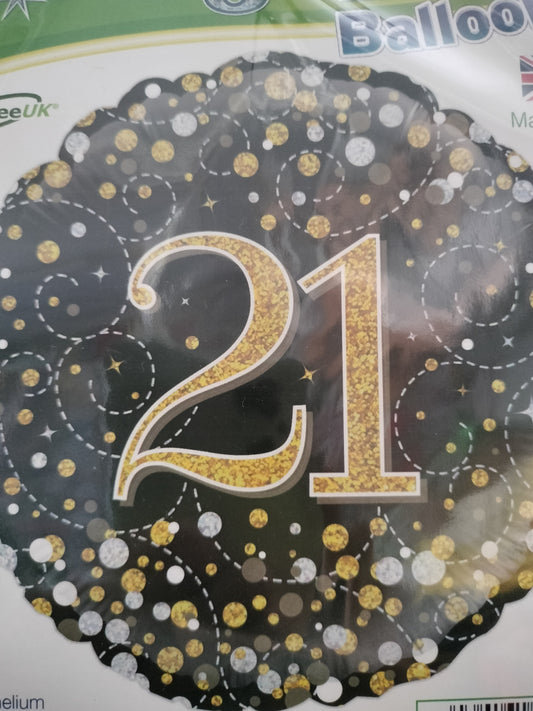 Foil Balloon-Black Fizz 21 18"