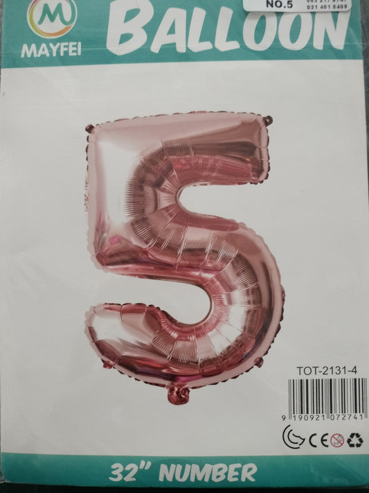 Foil Balloon-Number 5 Rosegold 32'' (4H)