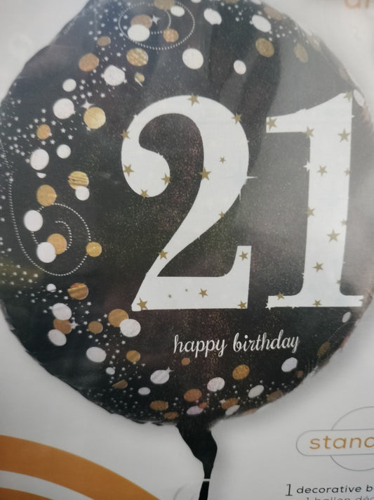 Foil Balloon - Holo Sparkling 21 18"