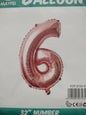 Foil Balloon-Number 6 Rosegold 32'' (4H)