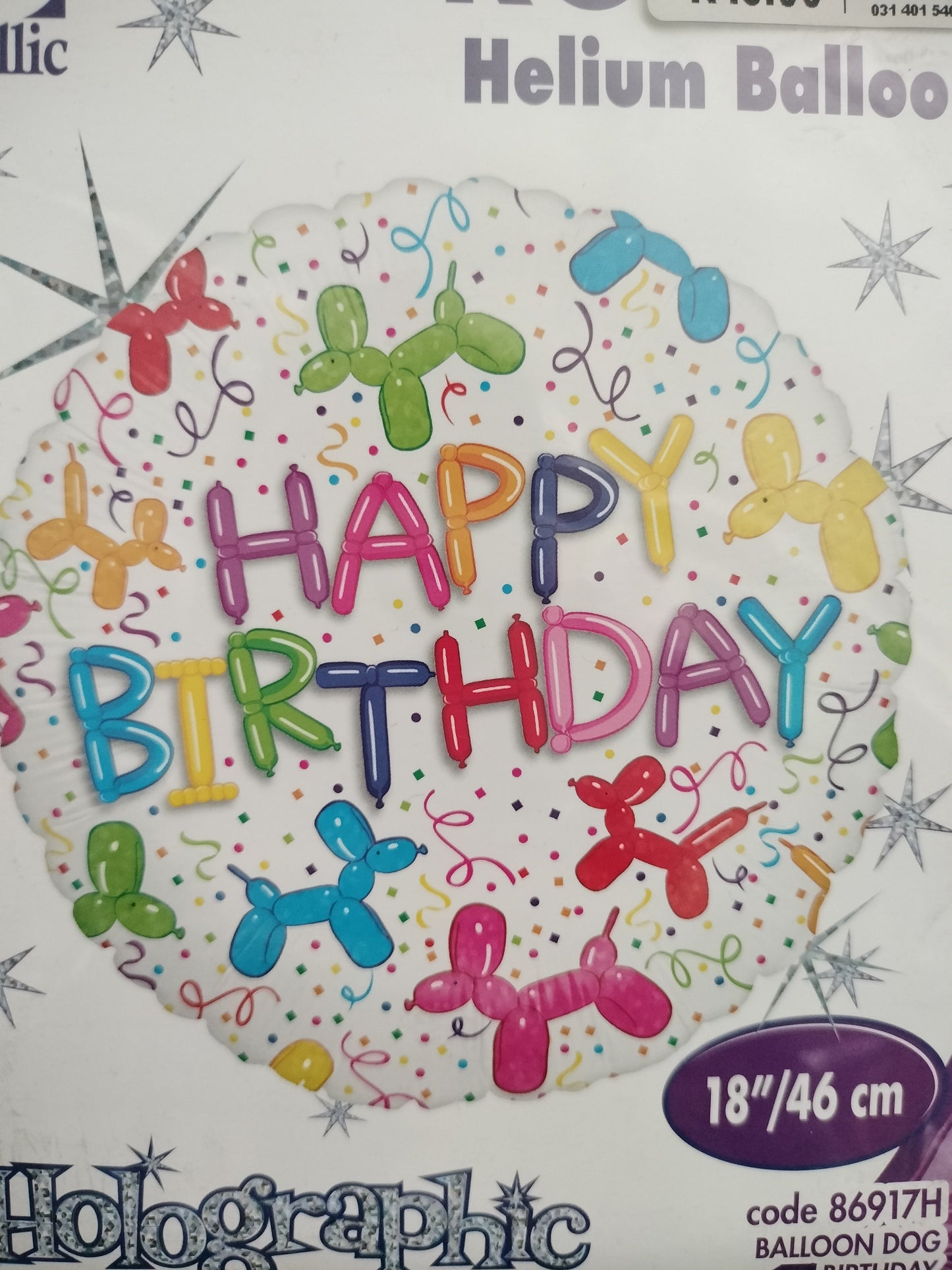 Foil Balloon-H/Bday Balloon Dogs 18"