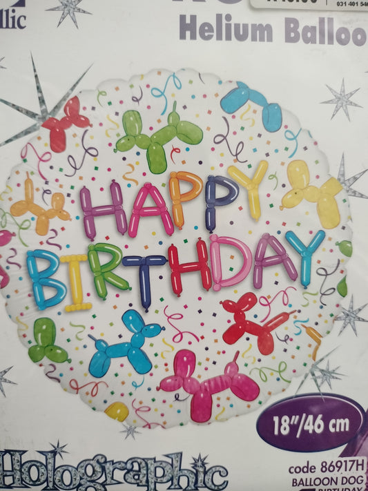 Foil Balloon-H/Bday Balloon Dogs 18"