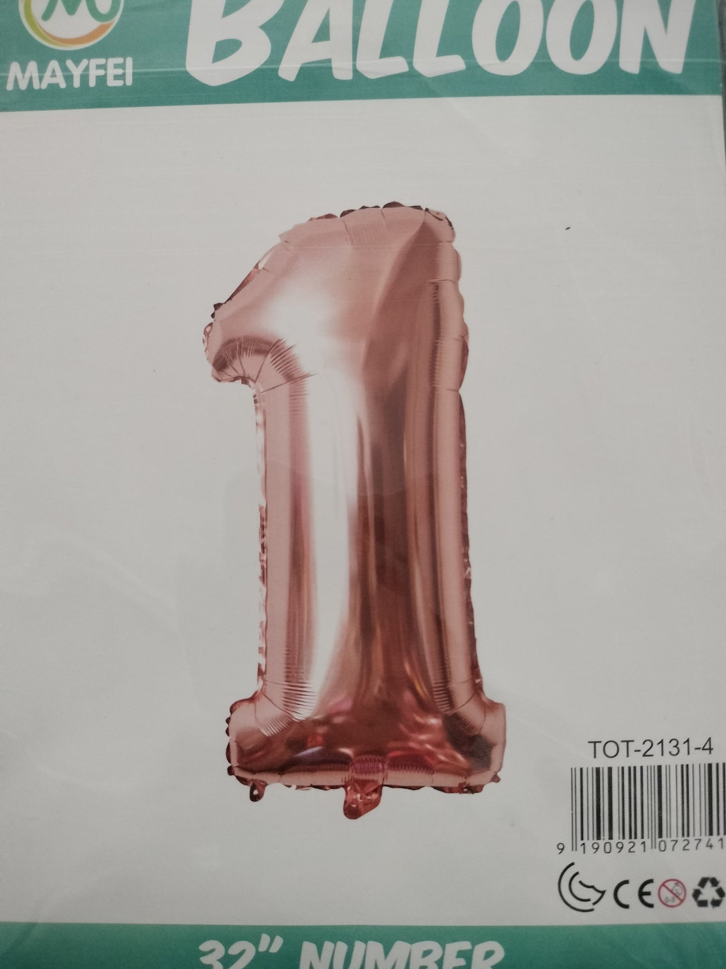 Foil Balloon-Number 1 Rosegold 32'' (4H)