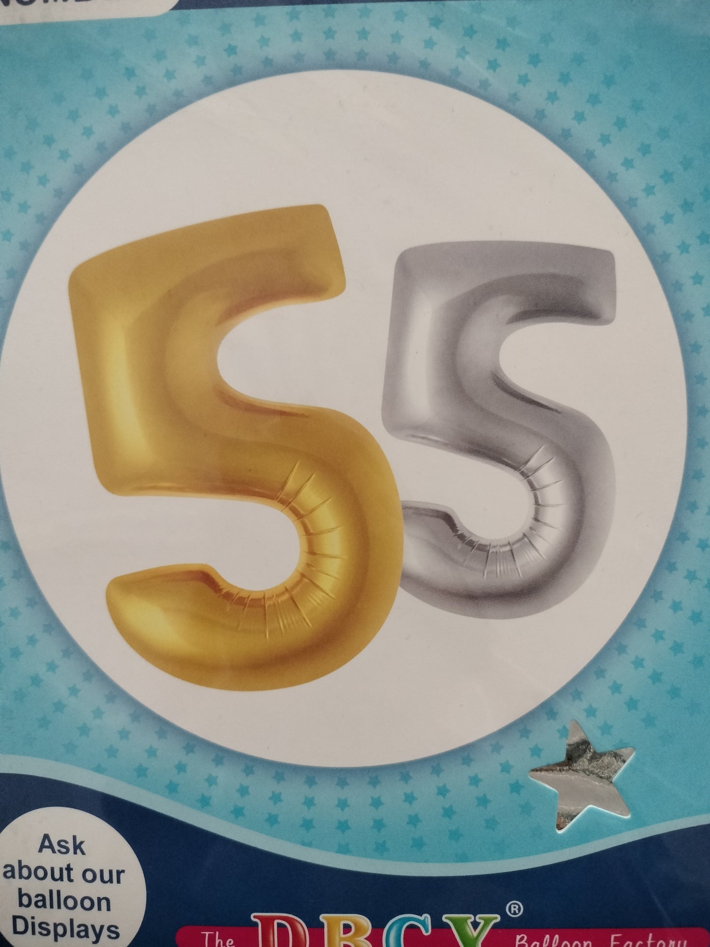 Foil Balloon-Number 5 Silver 16"