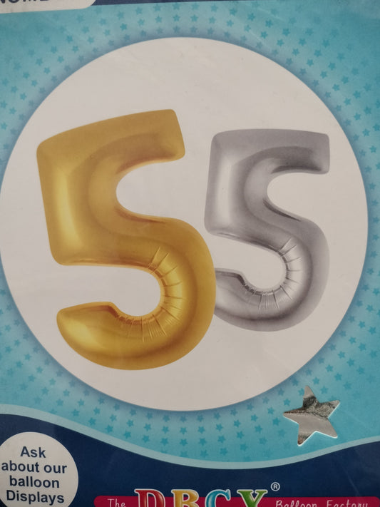Foil Balloon-Number 5 Silver 16"