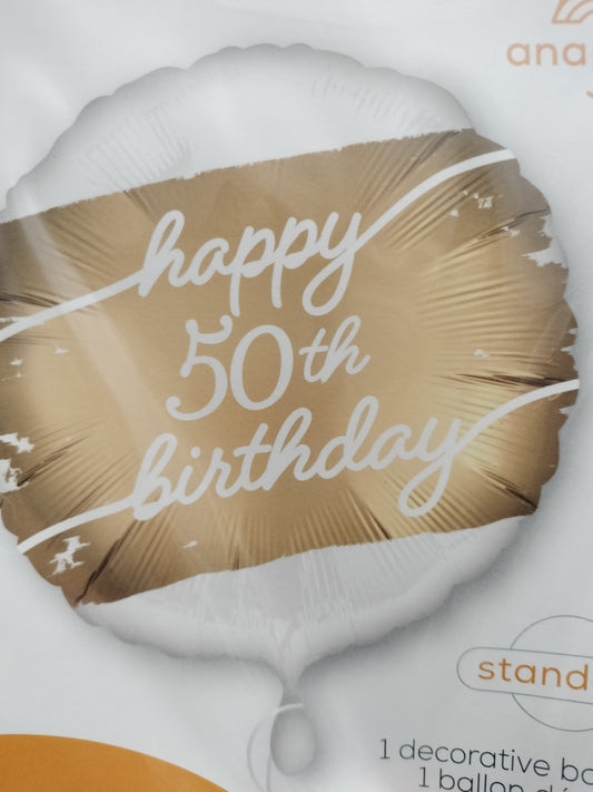 Foil Balloon-Golden Age 50 18"