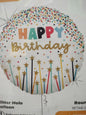 Foil Balloon-H/bday Glitter Candles 18"