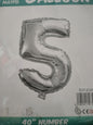 Foil Balloon-Number 5 Silver  (8 Helium)