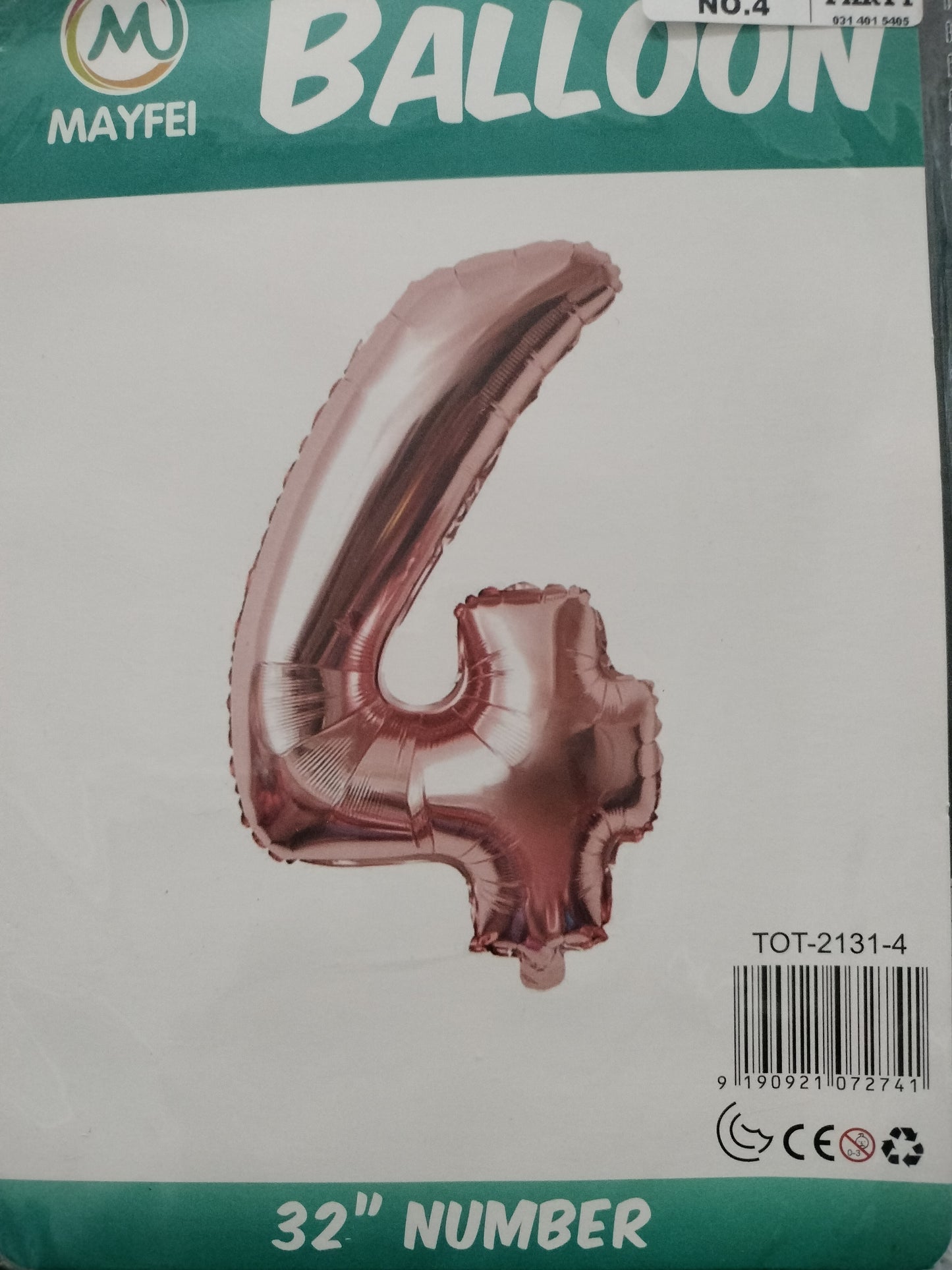 Foil Balloon-Number 4 Rosegold 32'' (4H)