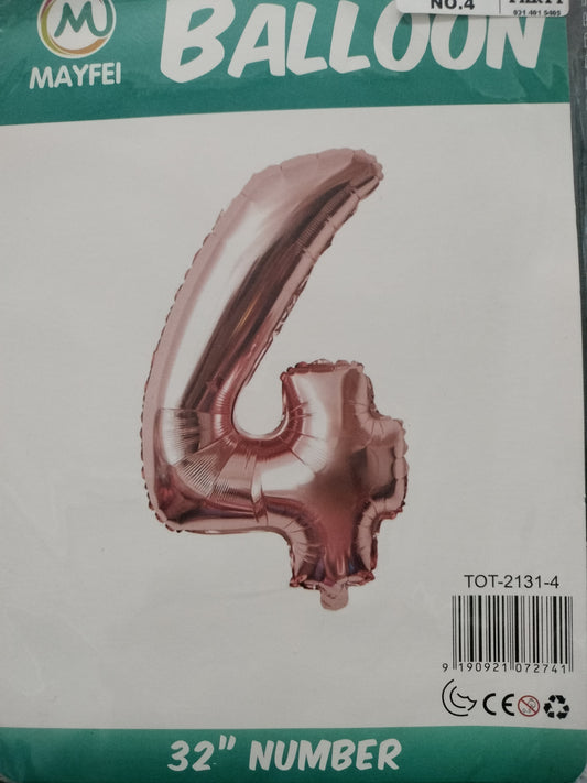 Foil Balloon-Number 4 Rosegold 32'' (4H)