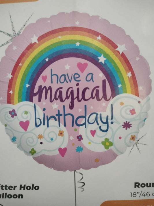 Foil Balloon-Magical Birthday Rainbow 18"