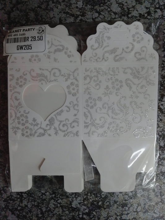 Gift box-Heart Window White 10's 6x6cm