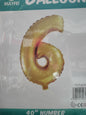 Foil Balloon-Number 6 Gold