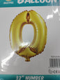 Foil Balloon-Number 0 Gold 32"
