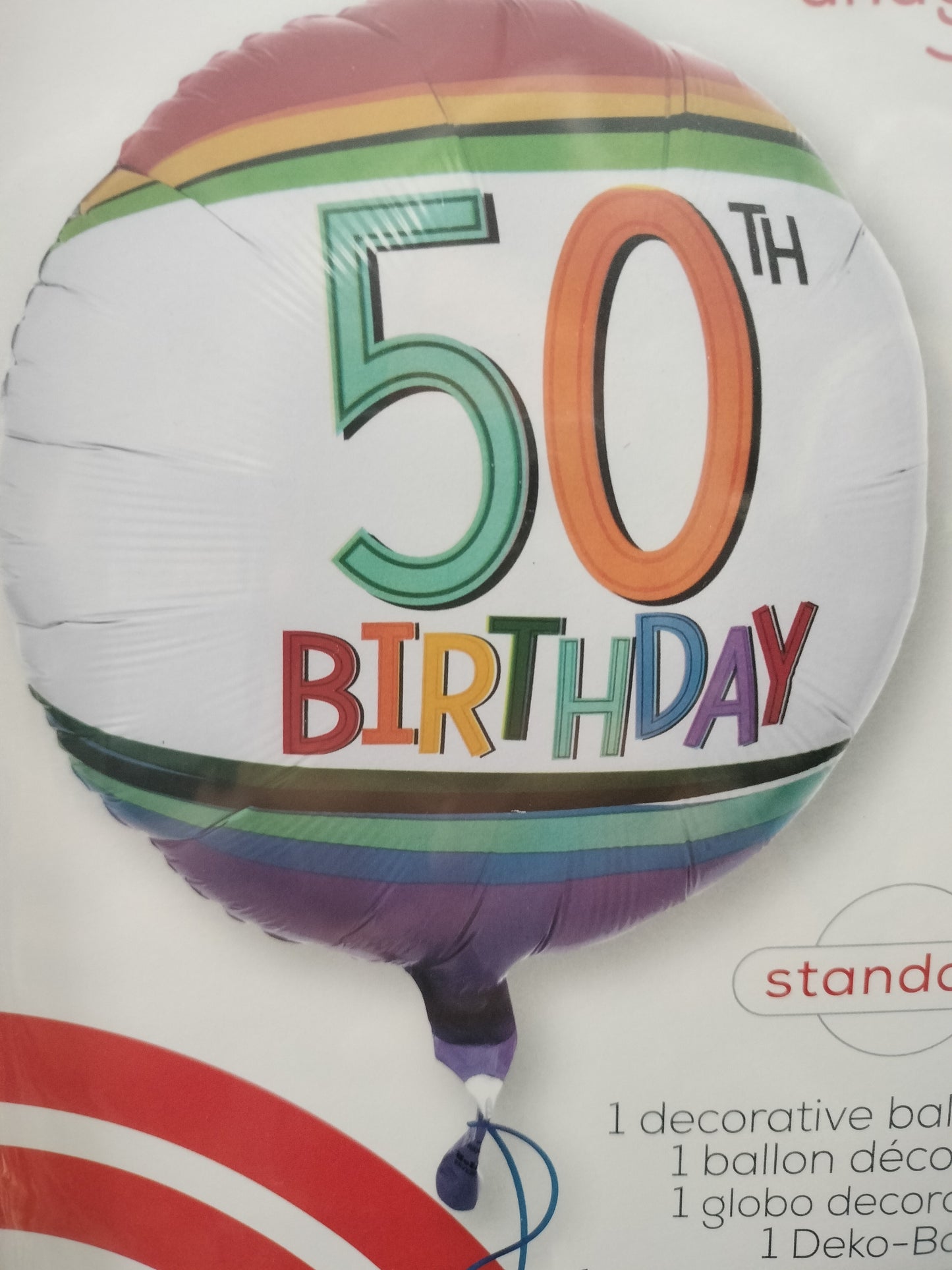 Foil Balloon-Rainbow/Prsm Radiant Birthday 50 "18