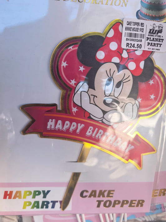 Cake Topper-Minnie Red Happy B/day