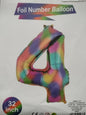 Foil Balloon-No. 4 Rainbow 32" (3)