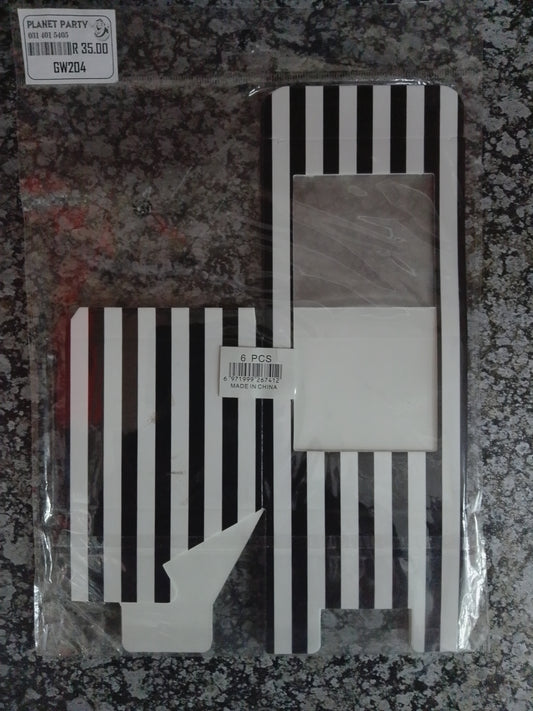 Gift Box-Black Stripes 6's 7.5x6.5cm