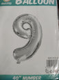 Foil Balloon-Number 9 Silver (8  Helium)