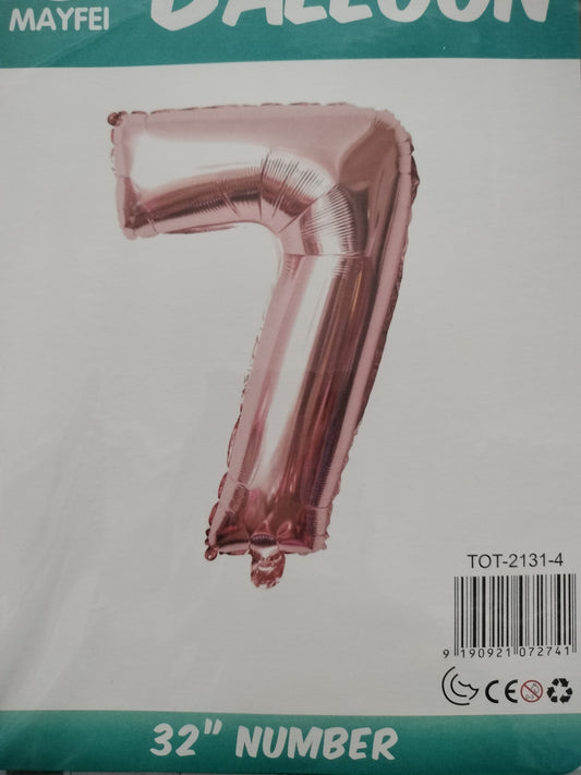 Foil Balloon-Number 7 Rosegold 32'' (4H)