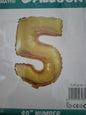 Foil Balloon-Number 5 Gold (8 helium)