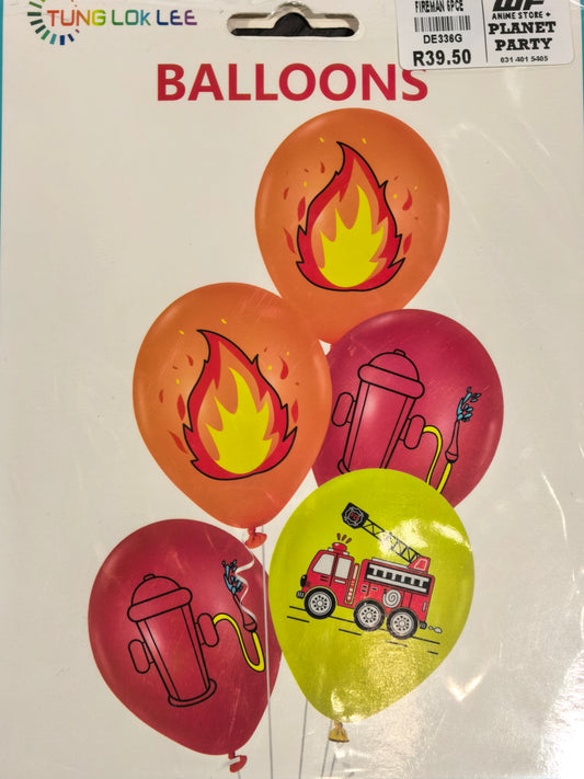 Balloon-Fireman Bouqet 6pce