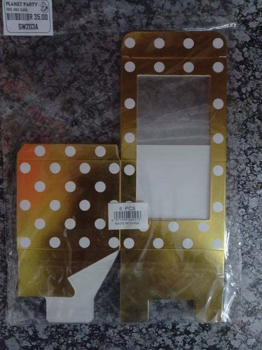 Gift Box-Gold Polka Dots 6's 7.5x6.5cm