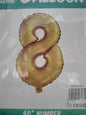 Foil Balloon-Number 8 Gold (8 helium)