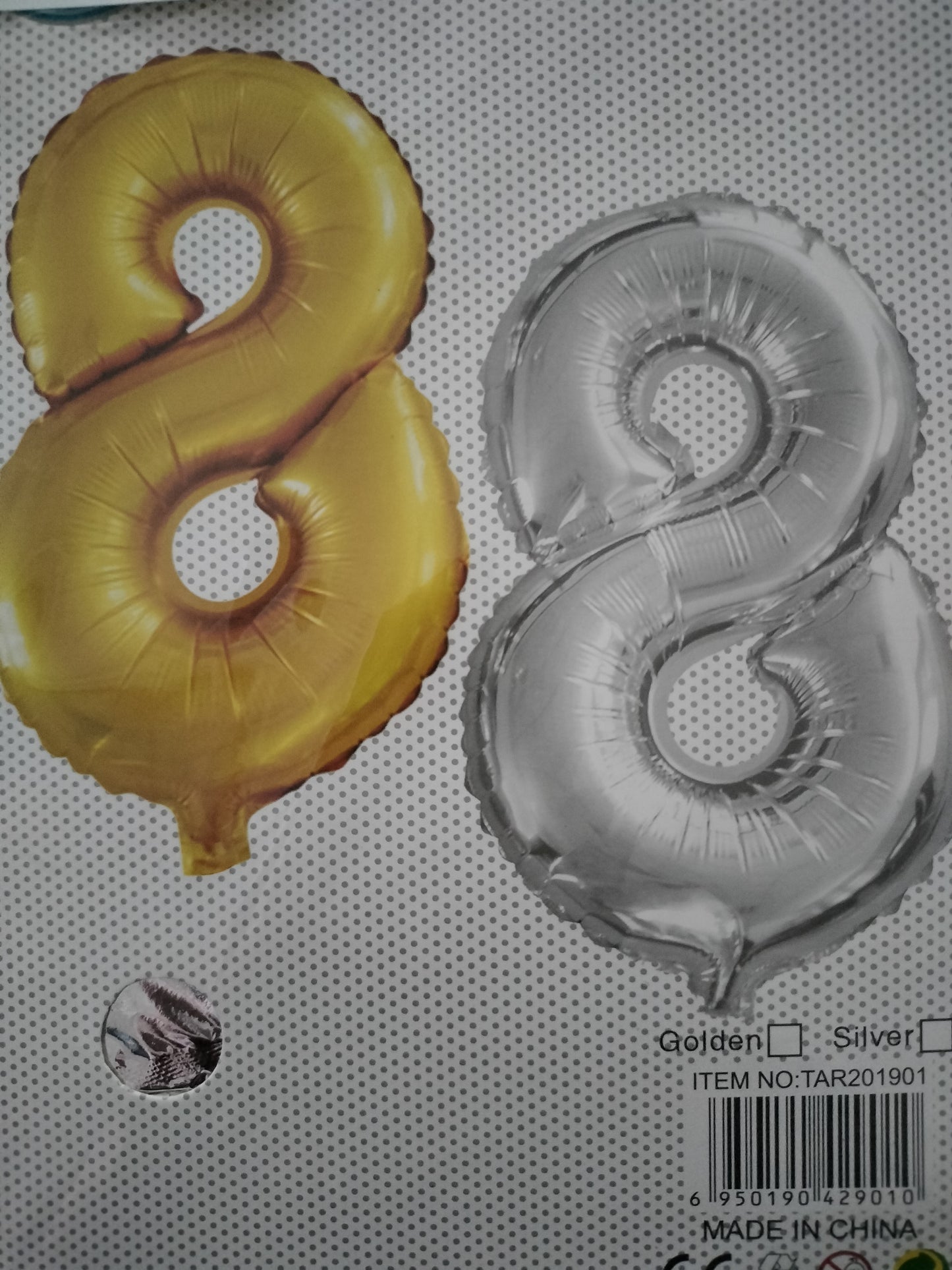 Foil Balloon-Number 8 Silver 32"