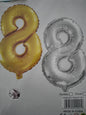 Foil Balloon-Number 8 Silver 32"