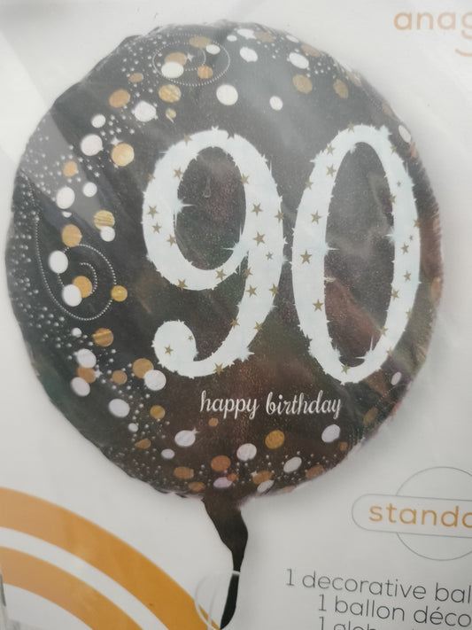 Foil Balloon- Holo Sparkling B/Day 90 18''