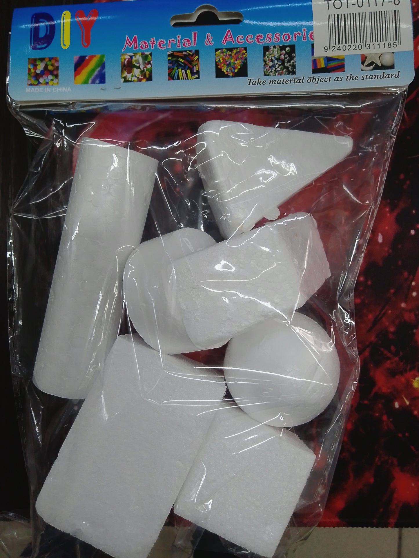 Styrofoam- Shape Mix  7pce