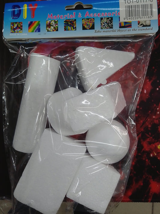 Styrofoam- Shape Mix  7pce