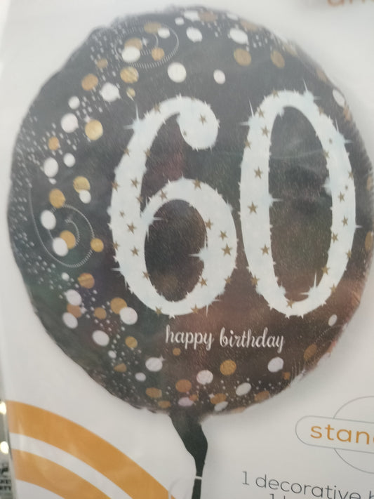 Foil Balloon-Sparkling 60th Bday 18"
