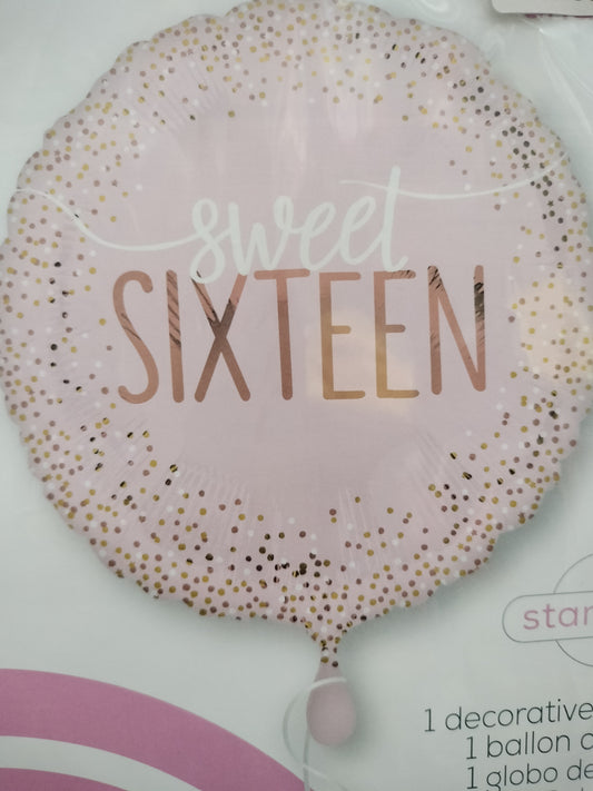 Foil Balloon - Sweet Sixteen Blush 18"
