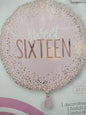 Foil Balloon - Sweet Sixteen Blush 18"